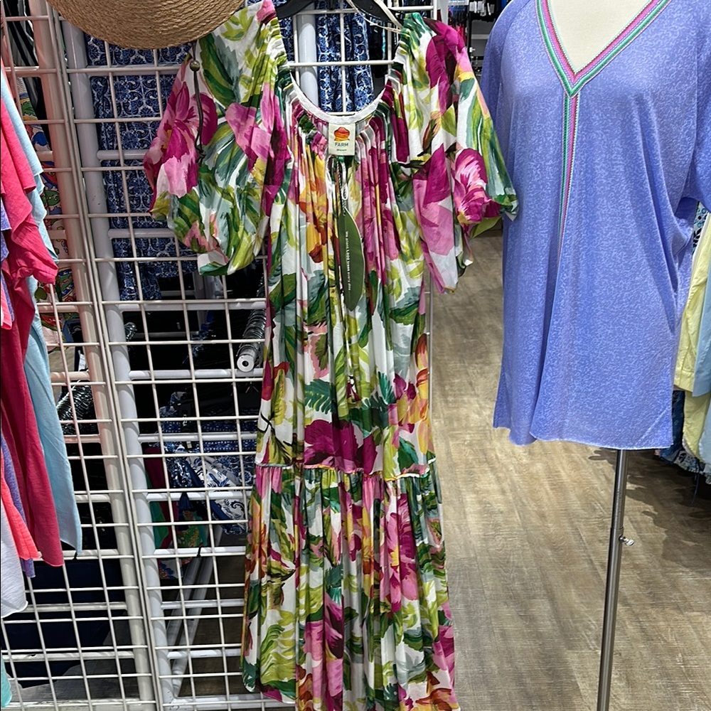 FARM Rio Floral Maxi Dress - Pink and Green